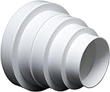 Riduttore universale per sistemi di ventilazione, diametro 80-150 mm con tubo di diametro 100, 120, 125 e 150 mm per condotti di ventilazione..