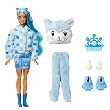 Barbie - Cutie Reveal Magia d Inverno Bambola con costume da husky di peluche e 10 sorprese, un mini animaletto cambia colore, vestiti e accessori, Giocattolo e regalo per Bambini 3+ Anni, HJL63