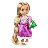 Disney Store Bambola di Rapunzel della collezione Animator, Rapunzel L’intreccio della Torre, 39 cm/15", con capelli realistici, outfit e morbido peluche di Pascal di raso, da collezione, età 3+
