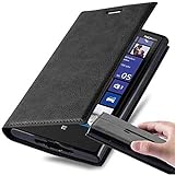 Cadorabo Custodia Libro per Nokia Lumia 920 in NERO DI NOTTE - con Vani di Carte, Funzione Stand e Chiusura Magnetica - Portafoglio Cover Case Wallet Book Etui Protezione