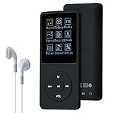 COVVY 8 GB Lettore musicale MP3 portatile da, supporta schede di memoria SD fino a 64 GB, lettore MP3 HiFi con audio senza perdita, registrazione di musica/video/voce/radio FM(8G,Nero)