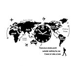 Gelentea Mappa del mondo Orologio da parete Nordico Moderno Minimalista Appeso Tavolo Decorazione Acrilico per Casa Camera Da Letto Ufficio