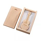 Chiavetta USB in legno di acero a forma di chitarra, con scatola in legno (USB 2.0, 8 GB)