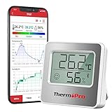 ThermoPro TP357 Termometro Ambiente 80 Metri Bluetooth Interno Ricezione con APP Termometro da Casa con Monitor Remoto Igrometro Misuratore di Temperatura e Umidità