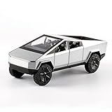 ARCADORA 1/24 lega pressofuso modello auto pullback veicolo giocattolo collezione per Tesla Cybertruck Pickup, regalo per bambini, con suono e luce