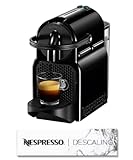 Nespresso Inissia EN80.B, Macchina da caffè di De Longhi, Sistema Per Capsule Original, Serbatoio acqua 0.7L, Nero Con Set Decalcificante Descaling 2 x 100ml