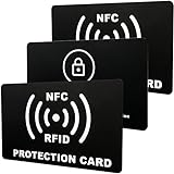 LABUYI 3pcs RFID Carta Blocco,Protezione RFID,Carta di blocco RFID/NFC,Rfid protection card,Rfid card,Protezione anti frode per carta credito contactless,Carta D identità,Carte bancaria(Nero)