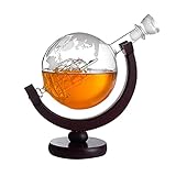Demiawaking Decanter Whisky a Forma di Globo 850 ML Decanter Mappamondo Decanter Whisky Design per Bourbon Vodka Regalo per Banchetto Bar Uomo Donna