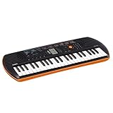 Casio Musical Instruments SA-76 Mini Tastiera polifonica a 8 Voci e 44 tasti, Nero/Arancio