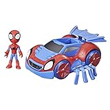 Hasbro Spidey e i Suoi Fantastici Amici - Spidey e Web-Crawler, Veicolo Convertibile 2-in-1 con Personaggio da 10 cm, per Bambini dai 3 Anni in su