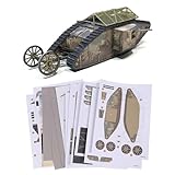 ARCADORA Modello di carro armato maschile in scala 1:35 WWI British Mark.I modello di carta modello di puzzle militare (smontato)