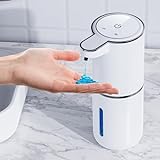 Dispenser di sapone automatico, 380 ml, elettrico, a parete, senza contatto, con sensore di movimento a infrarossi, per bagno, cucina, ufficio