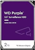 WD Purple 2TB per Videosorveglianza, Hard Disk interno da 3.5”, Tecnologia AllFrame, 180BT/anno, Cache da 64 MB, Garanzia 3 anni