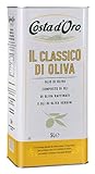 Costa d Oro – Classico di Oliva 5L. Olio di oliva adatto a crudo per pesti e salse tipo maionese e per marinature, soffritti, cotture prolungate e fritture. Latta da 5 litri.