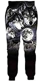 Loveternal Unisex Pantaloni Lupo 3D Stampati Jogging Wolf Pantaloni da Ginnastica per Gli Uomini XXL
