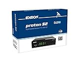 Edision PROTON S2 - Decoder DVB-S2 HD, Ricevitore Digitale Satellitare Full HD DVB-S2, USB, HDMI, SCART, Sensore IR, Supporto USB WiFi, Telecomando Universale 2in1, Nero