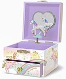 Portagioie Carillon Unicorno per Bambine - Scatola Musicale Unicorno Danzante per Bambini con Specchio, Regali Unicorno per Bambine, Scatole Portagioie, Regalo di Compleanno per Bambini, Età 3-10 anni