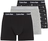 Calvin Klein Trunk 3pk Bóxer, Black/Grey Heather/Subdued Logo, M (Pacco da 3) Uomo