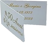 Le Gemme di Venezia Bigliettini Anniversario 50 Anni con Stampa Spedizione Omaggio per Bomboniera (Pezzi 60)