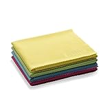 E-Cloth Panno di pulizia in microfibra per vetro e lucidatura, 300 lavaggi, riutilizzabili, colori assortiti, confezione da 4