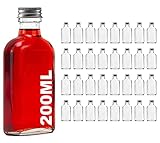 casavetro Bottiglie vuote di vetro da 200 ml, 32 pezzi, con tappo a vite, 200 ml, bottiglia di vino, aceto e olio, da riempire, 0,2 litri (32 x 200 ml)