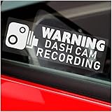 5 x attenzione Dash Cam Registrazione, 75 x 25mm Finestra Adesivi-Videocamera per Veicolo Sicurezza Warning Signs-Dash Cam CCTV, Auto, furgoni, Camion, Taxi, Mini Cab, Autobus, Coach