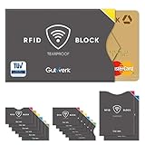Blocco RFID | Custodia Protettiva NFC Antistrappo [12+2 pezzi] | Carte di Credito, Bancomat, Carta d Identità Elettronica, Passaporto|100% di sicurezza contro il furto di dati personali