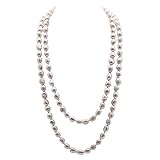JYX - Collana lunga di perle d acqua dolce irregolari, da donna, 8 a 9 mm, 121,9 cm, perle, 8 – 9 mm, perle, 8-9mm, Perla, Perla