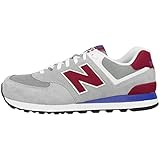 New Balance NBML574MOX Sneaker, Uomo, Grigio (Grey/Red), 40.5