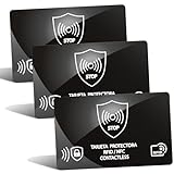 LEUUD RFID/NFC Carta Blocco, 3pcs Protezione RFID per Carte di Credito Contactless, Scheda di Blocco RFID & NFC, Proteggi Carta Bancaria, Passaporto, Documento D’Identità