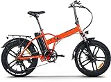 Bici Bicicletta Elettrica Pedalata Assistita e-Bike con Pedali Pieghevole e-Bicycle RKS Urban Bike RSIII-Pro 250W 36V Batteria Litio (Samsung) Shimano (Arancione)