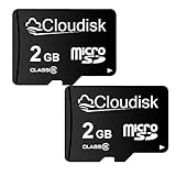 Cloudisk 2Pack Micro SD Card 2GB Scheda di Memoria MicroSD Classe 6 con Adattatore SD (2Pack 2GB)