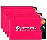 OW-Travel Custodie Blocco RFID. Protezione RFID per porta carte anti-frode. RFID Protection per Carte di Credito.Proteggi carte di credito contactless custodia(Porta bancomat schermato 5)