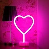 Lampada cuore, Lampada Led Effetto Neon - Insegna al neon LED alimentata a batteria o USB - Insegne luminose per camera da letto per Natale, feste, bar
