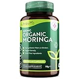 Moringa Biologica 600mg - 120 Capsule Vegane - Moringa Oleifera Leaf Supplemento - Trattamento 4 Mesi -Origine Vegetale - Prodotte da Nutravita