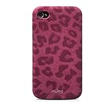 Puro cover Iphone 4 / 4S flip verticale Leopard custodia con effetto soft touch motivo leopardato pink / rosa