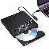 Cunsieun Lettore CD/DVD esterno USB 3.0 e di tipo C portatile CD Rom /-RW lettore masterizzatore registratore portatile CD per PC, Laptop,Desktop,Windows7/8/10/11/XP/Vista/Linux e Mac OS