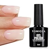 TOMICCA - Smalto gel UV per unghie, bianco latte, 8ml, smalto per unghie per lampada UV o LED, per manicure
