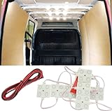 Striscia 40 LED Interni Auto Kit Luci Lampadine Plafoniera 12V Modulo Bianco per Camper Camion furgoni Capannone universali 10 moduli