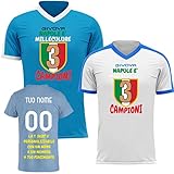 BrolloGroup Maglia Calcio Scudetto Napoli Maglietta Campioni d Italia 2023 3 Scudetti T-Shirt Tecnica PS 40538-NAP-3