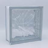 Design mattone di vetro nuvola chiaro lucido 19x19x8 cm - 10 pezzi