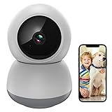 ZJX Telecamera Wi-Fi Interno per Famiglia/Animale, Baby Monitor con Tracciamento del Movimento/Visione Notturna HD/Crittografia Intelligente