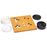 Yellow Mountain Imports Shin Kaya Beginner s Reversible 13x13 / 9x9 Go Game Set Board (0.8-inch) with Double Convex Melamine Stones - Classic Strategy Board Game (Baduk/Weiqi)…