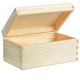 LAUBLUST Scatola piccola in legno con coperchio - 20x15x10cm, naturale, FSC® - scatola multiuso senza maniglie - scatola portaoggetti | Scatola dei ricordi | Confezione regalo e artigianato