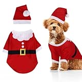 Costume di Natale per animali domestici Vestiti di Natale per cani Costume di Natale per cani Abbigliamento per cani Decorazioni natalizie Costumi per cani di piccola taglia (rosso L)