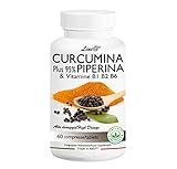 CURCUMINA Plus 95% | CURCUMINOIDI 950 MG | 100% NATURALE Curcuma e Piperina - potenziata con PIPERINA 1000 mg Alto Dosaggio (60 CPR) 20 VOLTE PIU  EFFICACE! Prodotto ITALIANO
