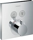 hansgrohe ShowerSelect - Miscelatore termostatico incasso, Rubinetto termostatico con blocco di sicurezza (SafetyStop) a 40° C, Termostato , 2 utenze, cromo
