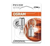 OSRAM Original 12V P21/5W lampada ausiliaria alogena 7528-02B in Blister doppio