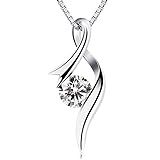 B.Catcher collana da donna in argento con pendente in zircone a diamante