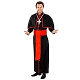 dressforfun Costume da uomo - Cardinale Giovanni | Lungo abito da cardinale | Mantellina applicata | incl. Cintura e catena con crocifisso (M | no. 300405)